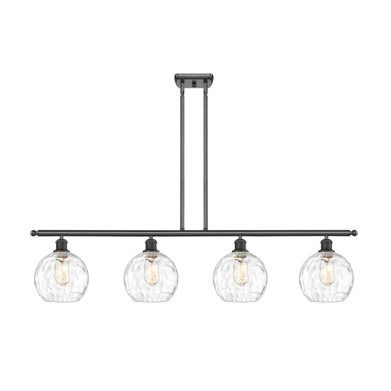 Innovations Lighting Ballston Athens Water Glass - 4 Light 48" Island Light - Clear Water Glass/Oil Rubbed Bronze
