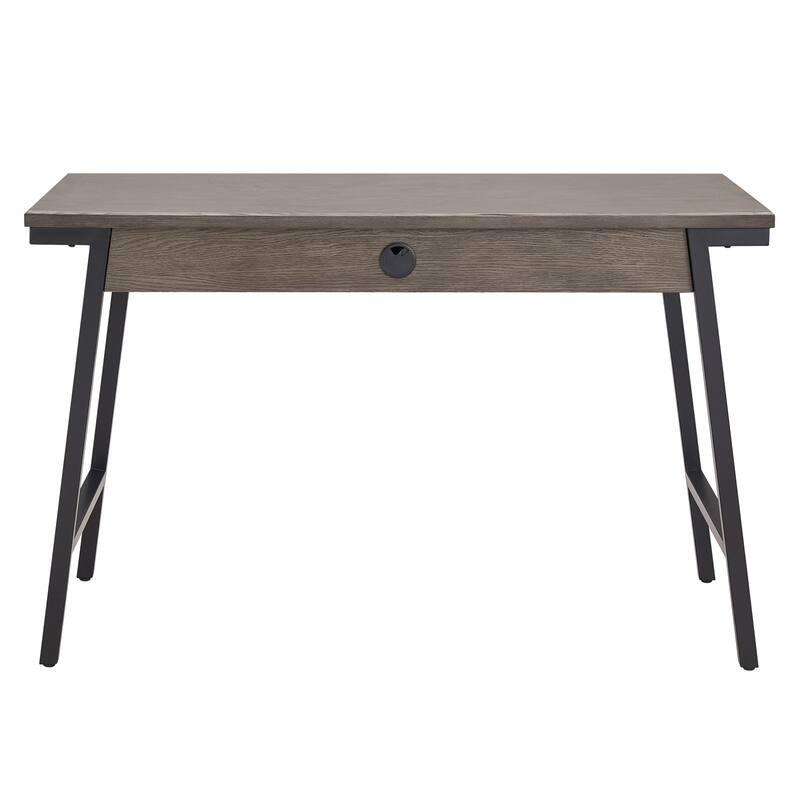 Vogue Computer Desk - Modern Office Desk 48"L - Small Space Workstation - Gray & Black Finish