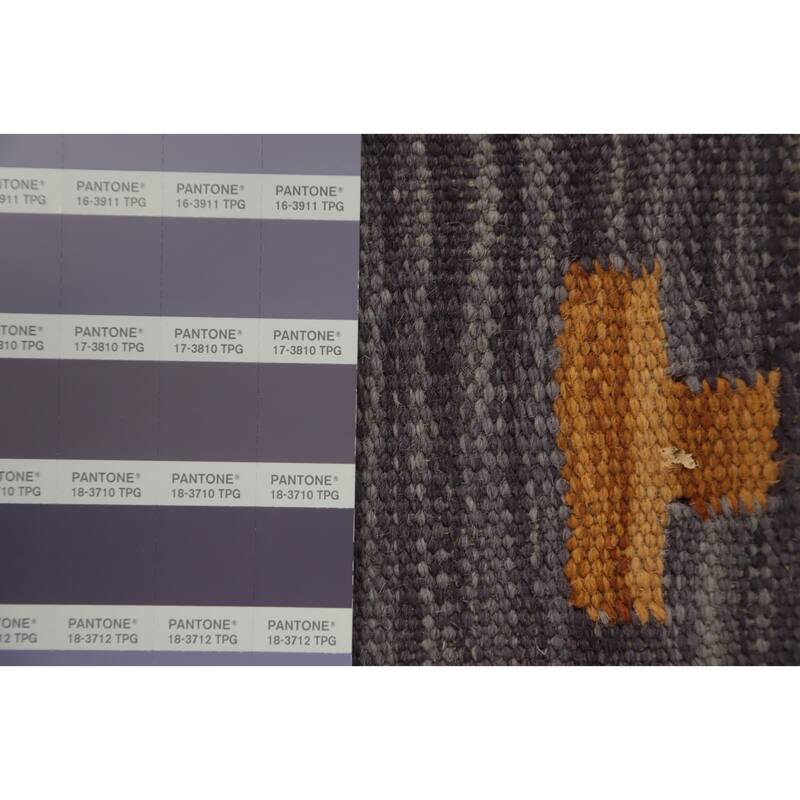 Hand Woven Oriental 100% Wool Carpet Southwestern Tribal Purples Kilim Area Rug - 8' 4'' X 5' 1''