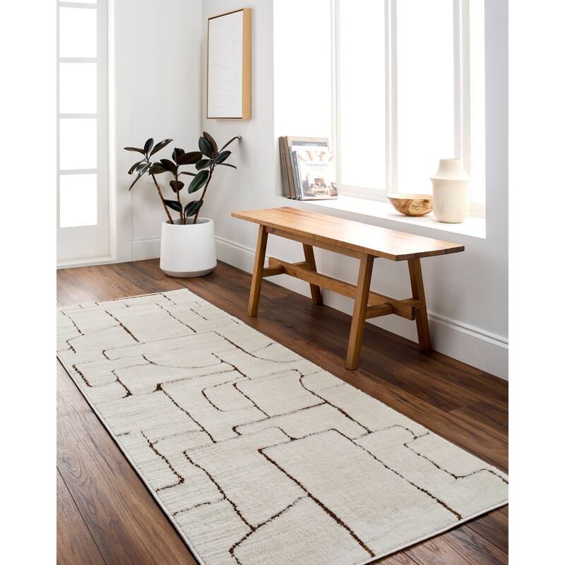Livabliss Freud Morroccan Geometric Area Rug - Brown/Gray - 9' 2" x 12'