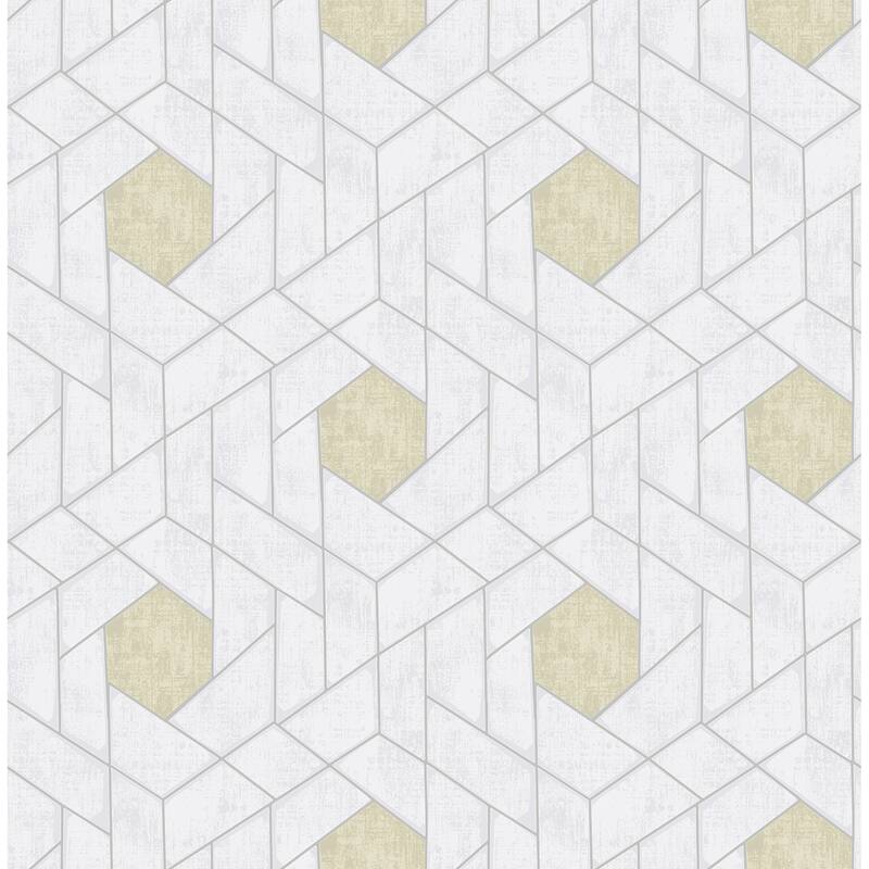 Scott Living Granada Silver Geometric Wallpaper