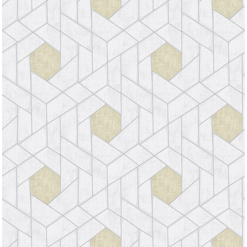 Scott Living Granada Silver Geometric Wallpaper