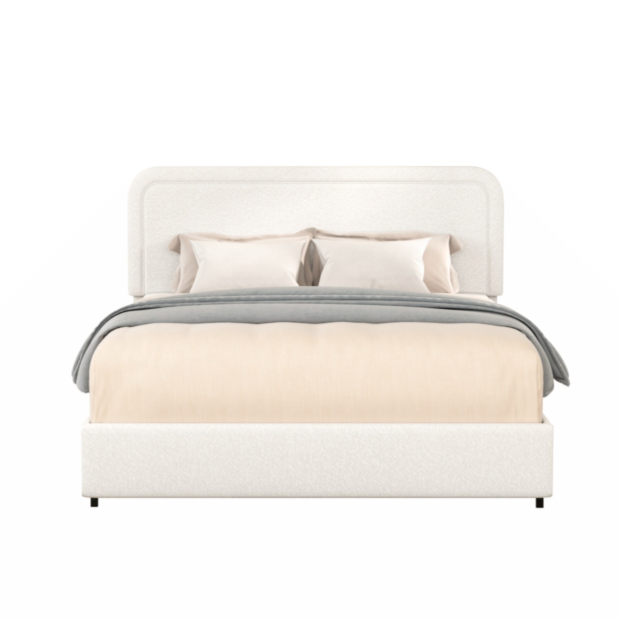 Ivory upholstered platform bed cheap