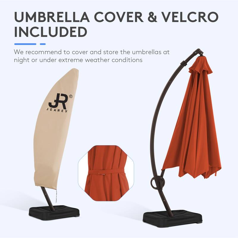 10 ft.Aluminum Curvy Cantilever Offset Hanging Patio Umbrella With Sandbag Base