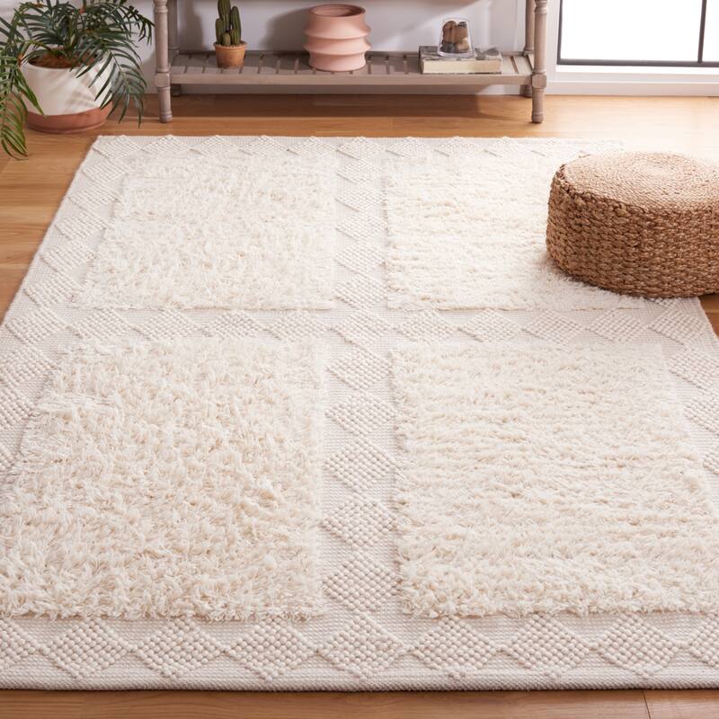 SAFAVIEH Handmade Natura Zissel Boho Wool Rug - 3' x 5' - Ivory