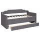 preview thumbnail 5 of 14, Twin Size Upholstered Daybed with Trundle and Three Drawers, Wood Slat Support Sofa Bed for Kids Adults Bedroom Furniture