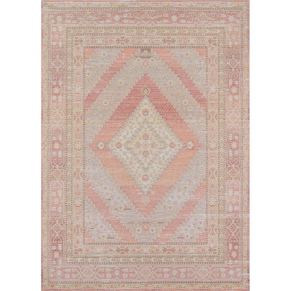 ECARPETGALLERY Machine Woven Poppy Pink Area Rug