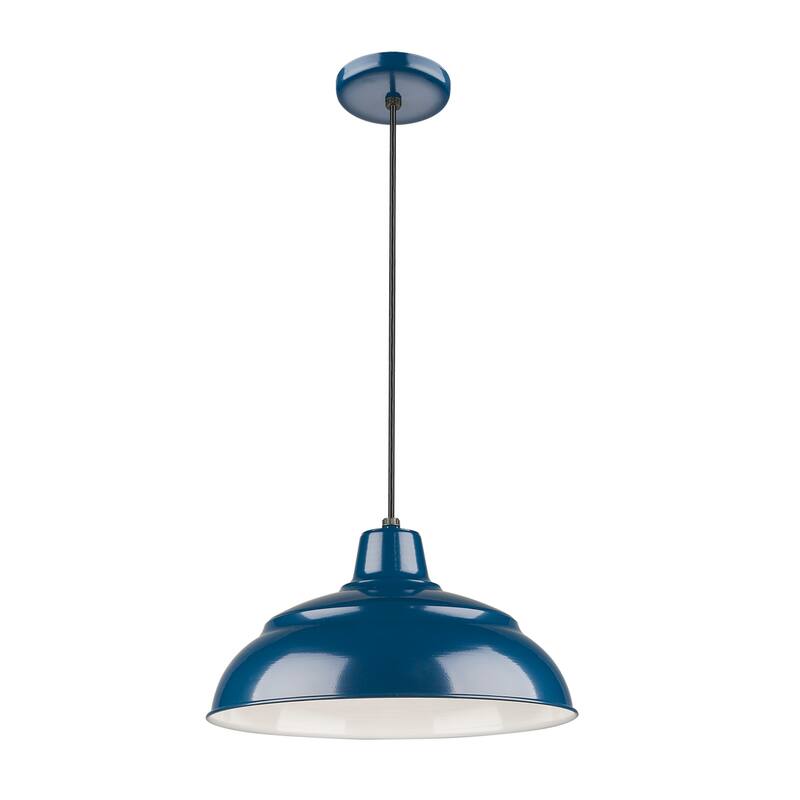 R Series 1-Light Cord Hung Warehouse - Navy Blue - 14