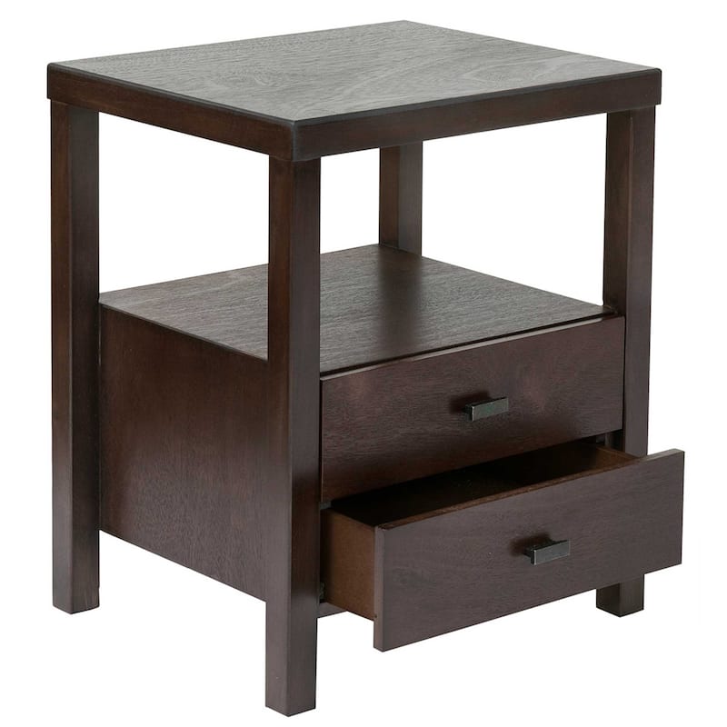 Painted Solid Acacia Wood Storage End Table by East at Main