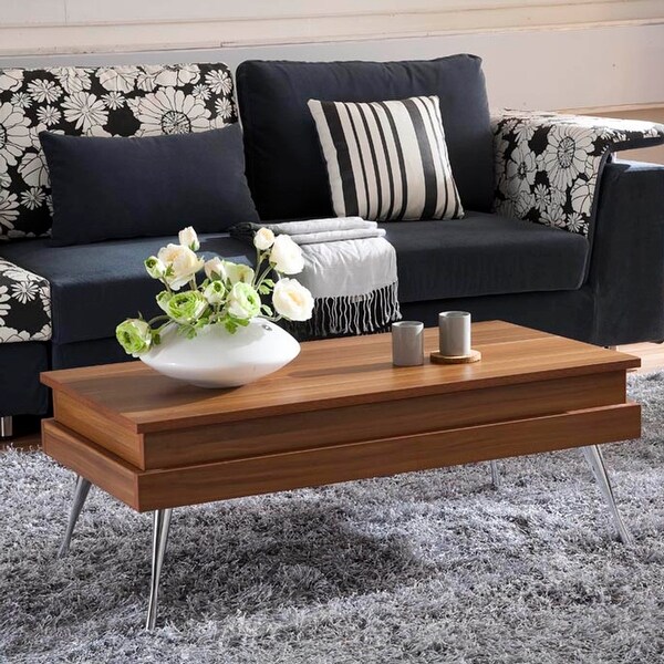MIX Koryo Lift-Top Rectangular Coffee Table with Hidden-Storage