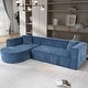 preview thumbnail 19 of 41, Roomfitters Modern Sectional Sofa with Curved Design, Luxurious Chenille Fabric, Two Throw Pillows, L-Shaped Modular Couch