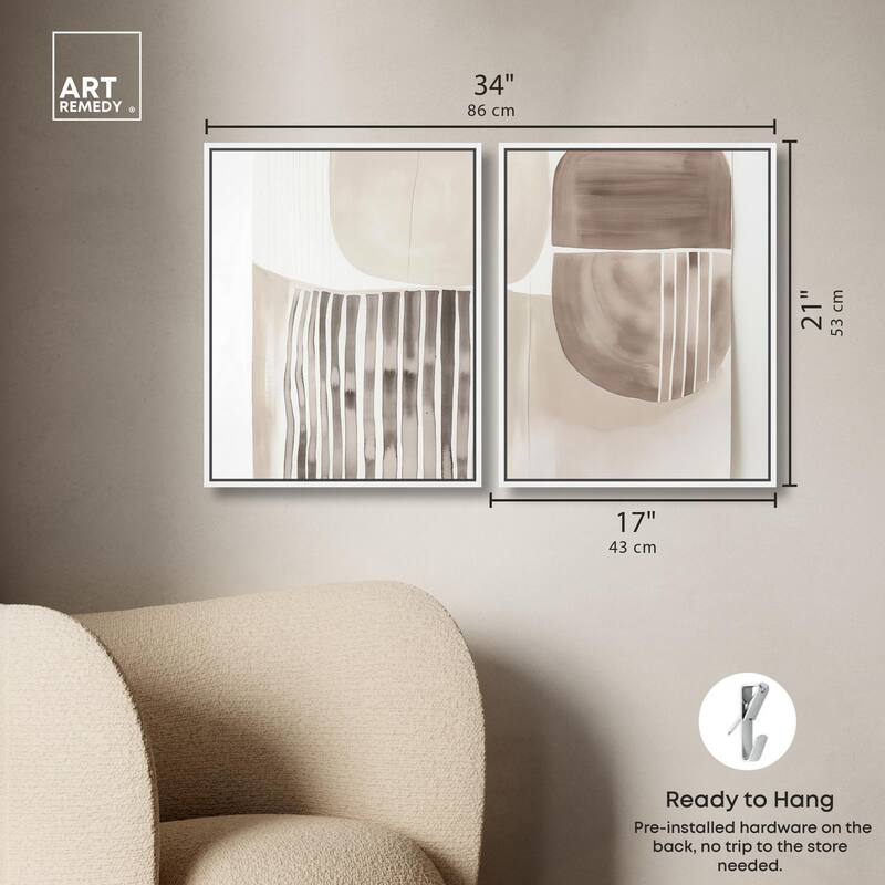 Elements of Quiet Canvas Set of 2 by Art Remedy