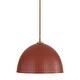 preview thumbnail 1 of 9, Golden Lighting 6950-L MBS Shepard 16" Wide Pendant Modern Brass / Russet Clay