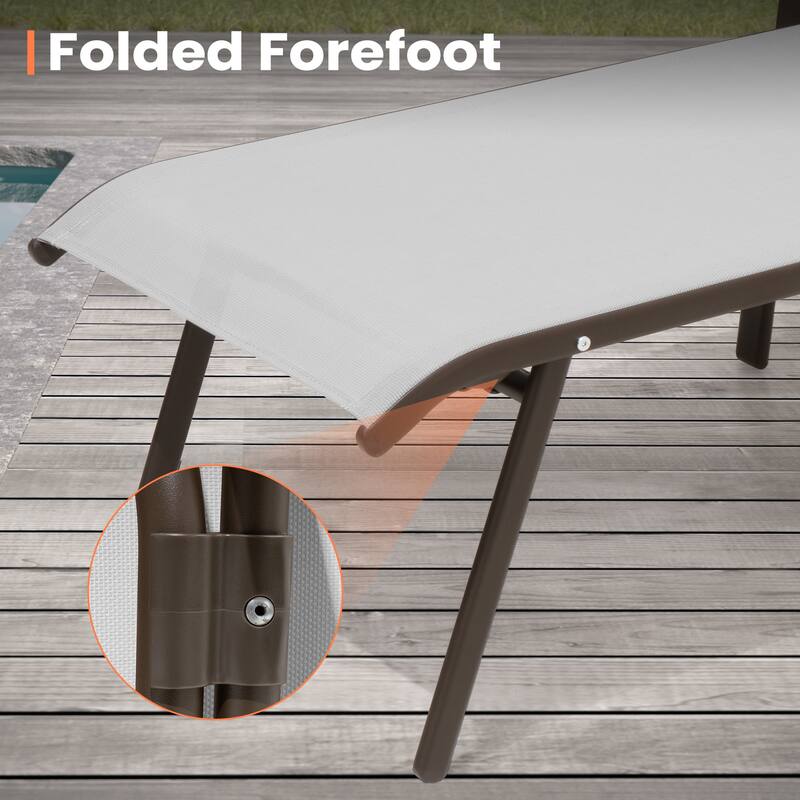 Pellebant Outdoor Adjustable Patio Chaise Lounge Chairs with Cushions
