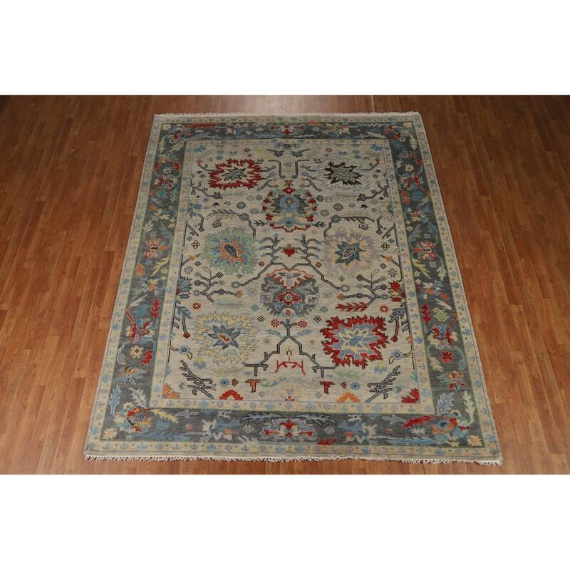 Oushak Indian Area Rug Handmade Transitional Wool Carpet - 8'0"x 9'10"