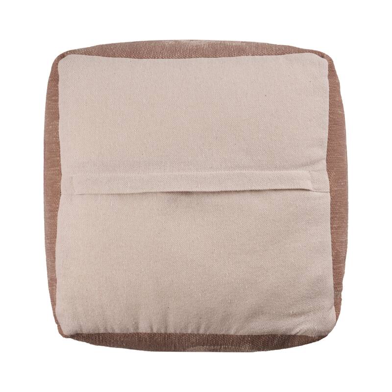 Sevita Transitional Solid Chenille Indoor Pouf