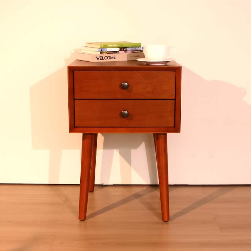Small Side Table End Table with Storage Drawers, Simple Storage Cabinet Seadrift Nightstand Coffee Table Corner Table