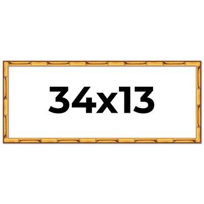 34x13 Frame Gold Bamboo Picture Frame Modern Photo Frame Includes UV Acrylic Shatter Guard Front Acid Free Foam Backing Board
