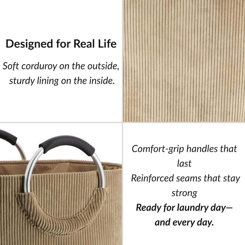 Corduroy Laundry Basket 55L - 14 L x 12 W x 25 H