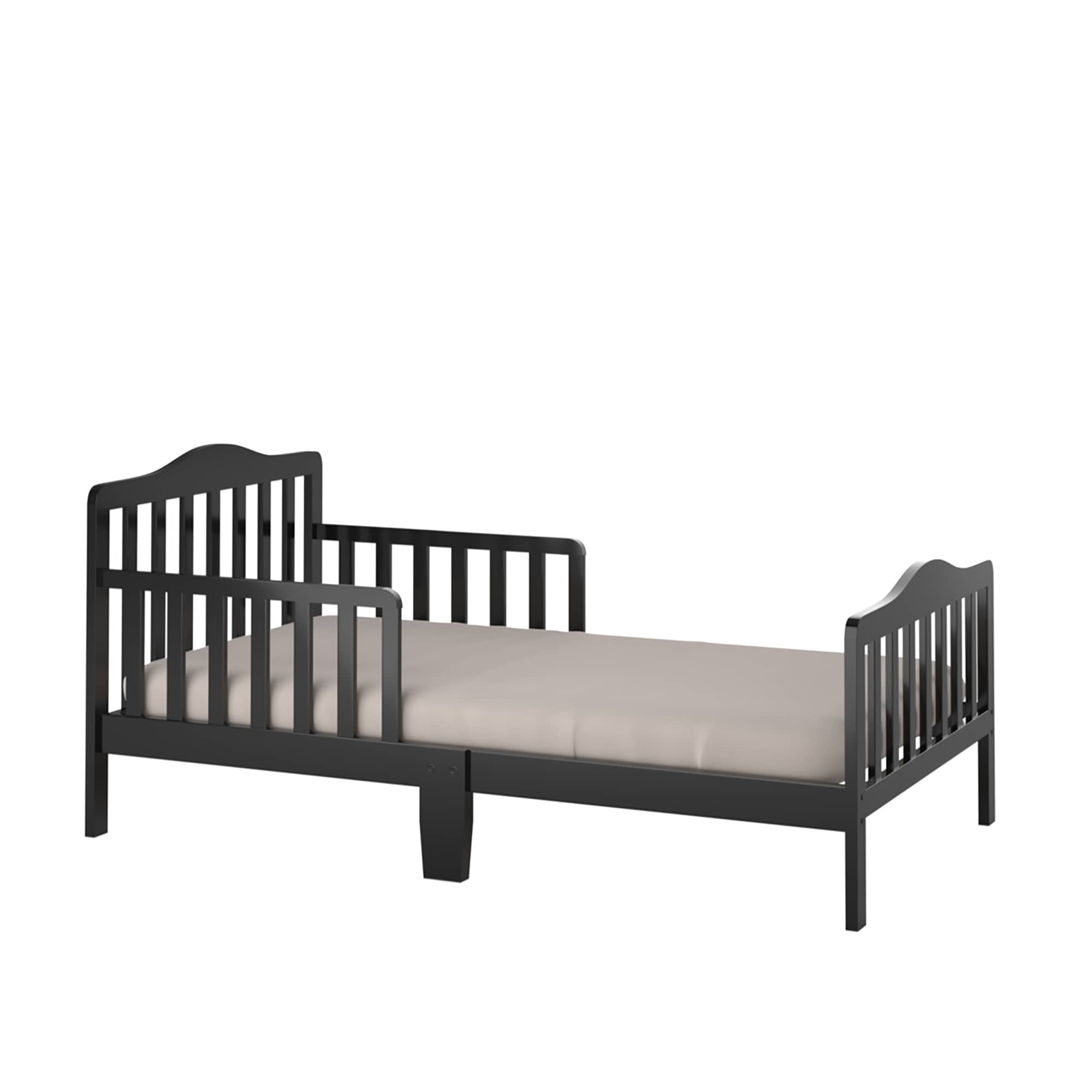 Toddler Bed Classic Design Wood Bed Frame With Two Side Guardrails Overstock 31747563