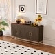 preview thumbnail 10 of 23, Sideboard Cabinet Credenza Console Storage Cabinet Dining Buffet Table w4 Doors & Adjustable Shelves for Living Room Entrance Espresso