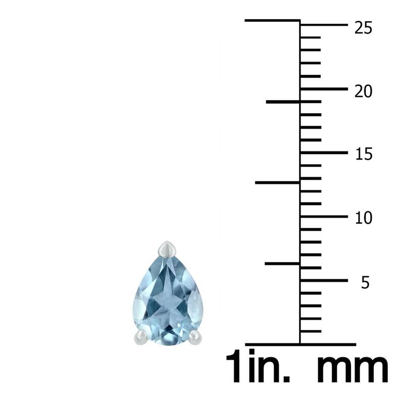 Marquee 14K White Gold 5x3MM Pear Aquamarine Earrings