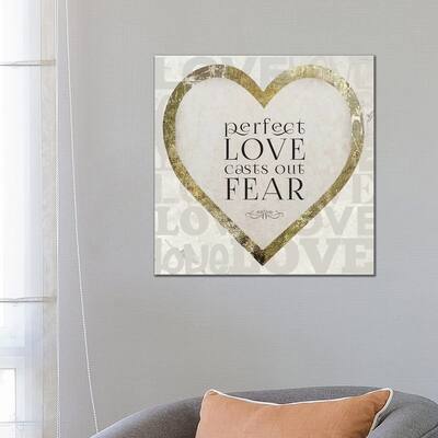 iCanvas "Gold Foil And Black Text Scriptures 4" by Melody Hogan Canvas Print