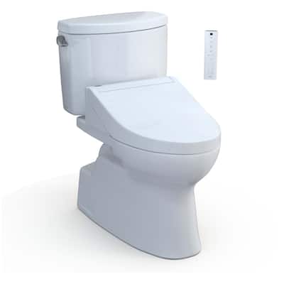 Toto MW4743084CEFG#01 Vespin II 1.28 GPF Two Piece Elongated Toilet with Left Hand Lever Bidet Seat Included