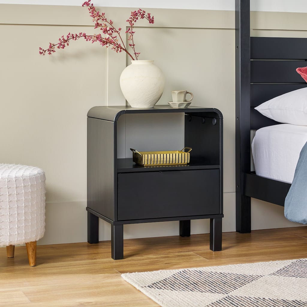 Walker Edison Minimalist Curved-Top Nightstand
