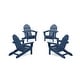preview thumbnail 12 of 14, POLYWOOD 4-Piece Classic Adirondack Conversation Set Navy