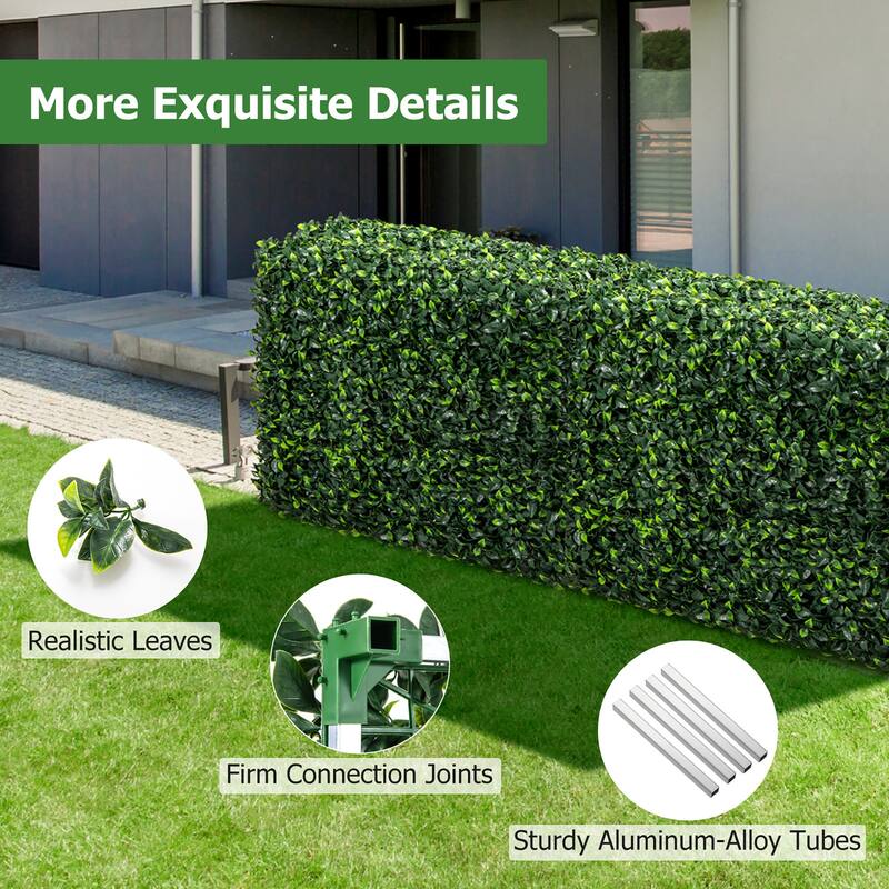 Gymax Artificial Plant Wall w/ Realistic PE Leaves Zip Ties Decoration