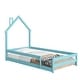 preview thumbnail 34 of 52, Twin Size Montessori Floor Bed with Fences, Wood Twin Kids Bed Frame