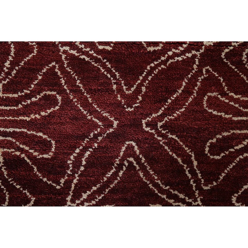 Red Art & Craft Oriental Living Room Area Rug Hand-knotted Wool Carpet - 7'11" x 9'10"