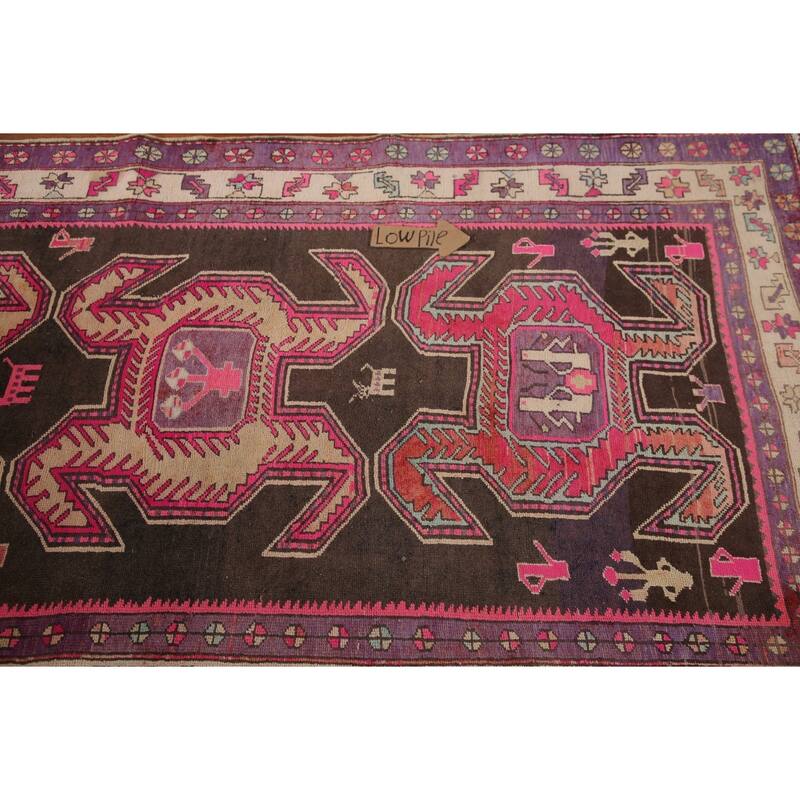Ardebil Persian Runner Rug Hand-knotted Vintage Wool Carpet - 4'2" x 9'9"