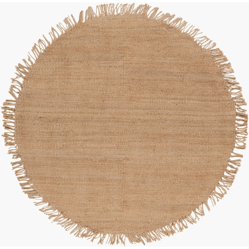 Livabliss Casual Jute Solid Area Rug - 6' x 6' Round - Natural
