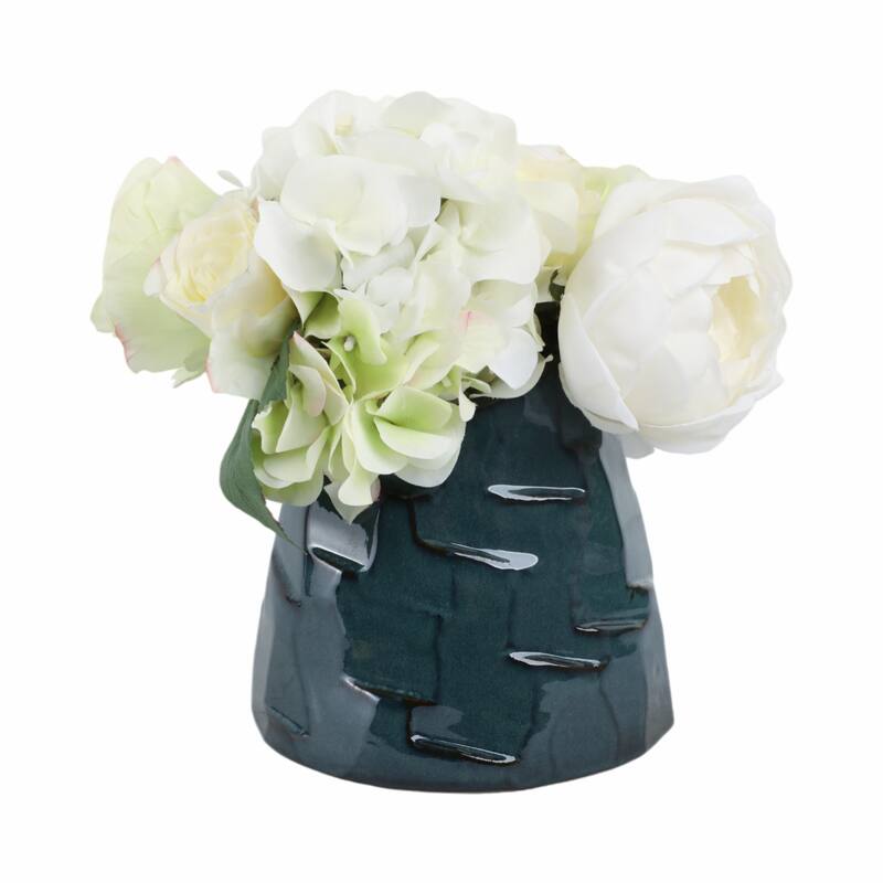 Terracotta Vase with Sculpted Texture Design Modern Decorative Accent