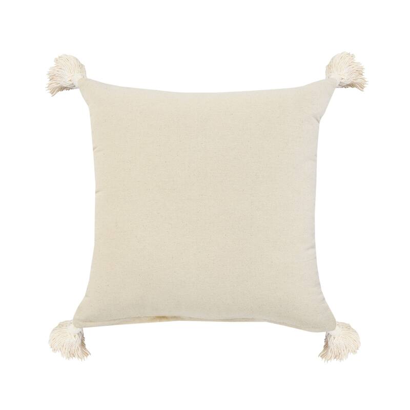 20" White and Red Striped Square Throw Pillow