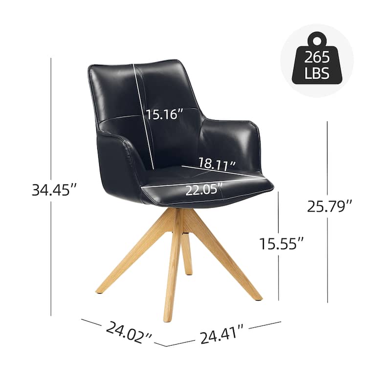 Art Leon Genuine Leather Home Office Swivel Chair