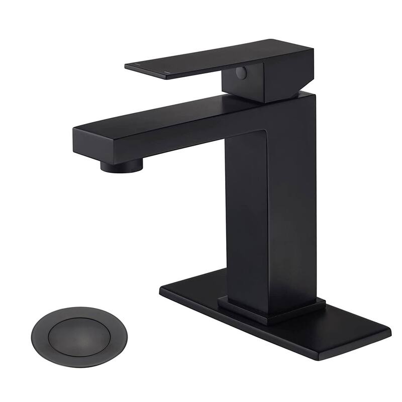 Vanityfair Single Hole Single Handle Bathroom Faucet with Drain Assembly - Matte Black