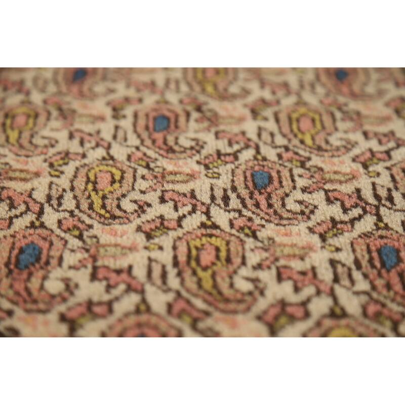 Hand Knotted Oriental 100% Wool Carpet Traditional Medallion Beige & Ivories Sarouk Area Rug - 8' 5'' X 5' 4''