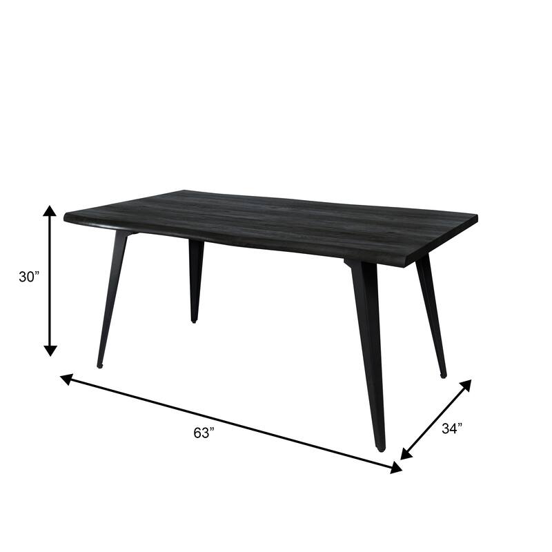 Ravenna Rectangular Dining Table with 63-Inch Wide MDF Tabletop and Powder Coated Metal Legs