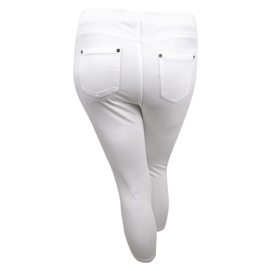 women's plus size white capri leggings