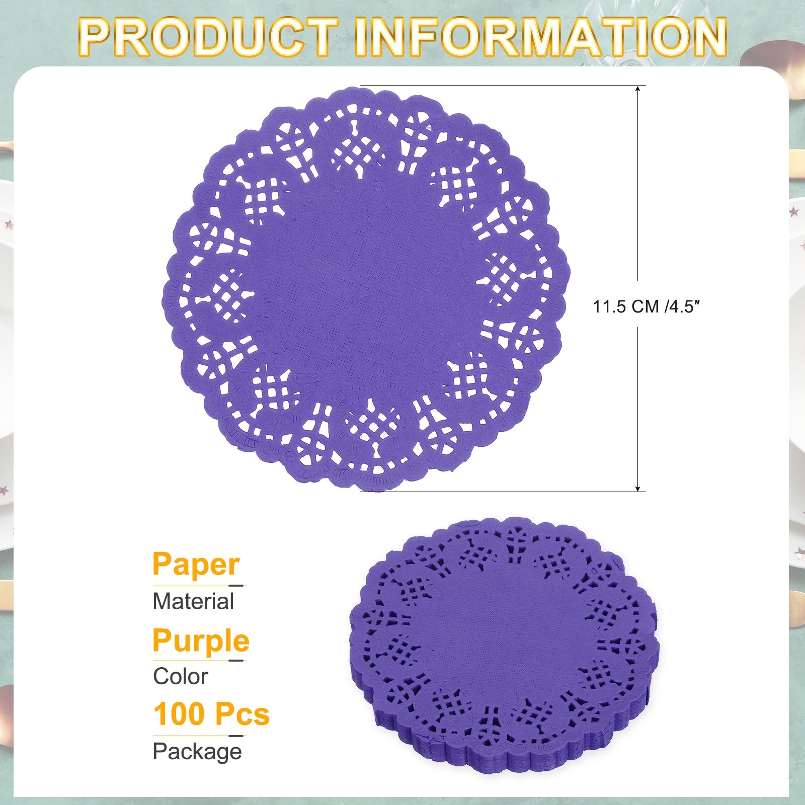 Paper Doilies, Lace Paper Doilies, Disposable Paper Placemats for Cakes Table Plate Crafts