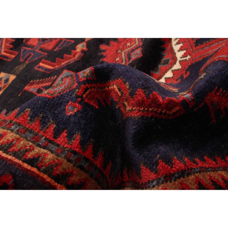 ECARPETGALLERY Hand-knotted Andelz Navy, Red Wool Rug - 4'4 x 7'4