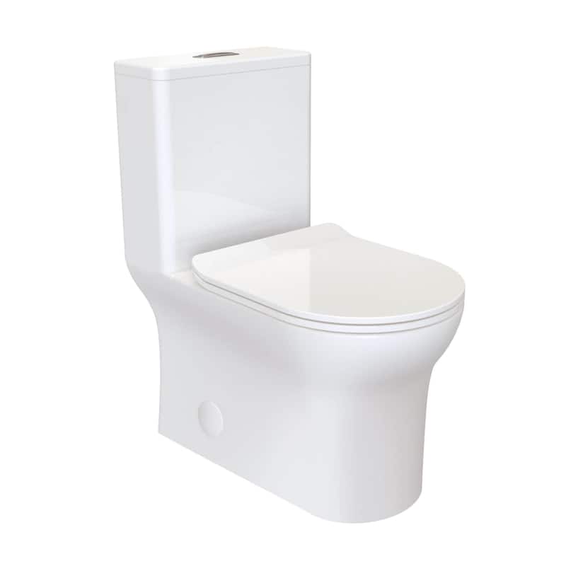 Swiss Madison Burdon 0.8 / 1.28 GPF Dual Flush One Piece Elongated - Glossy White