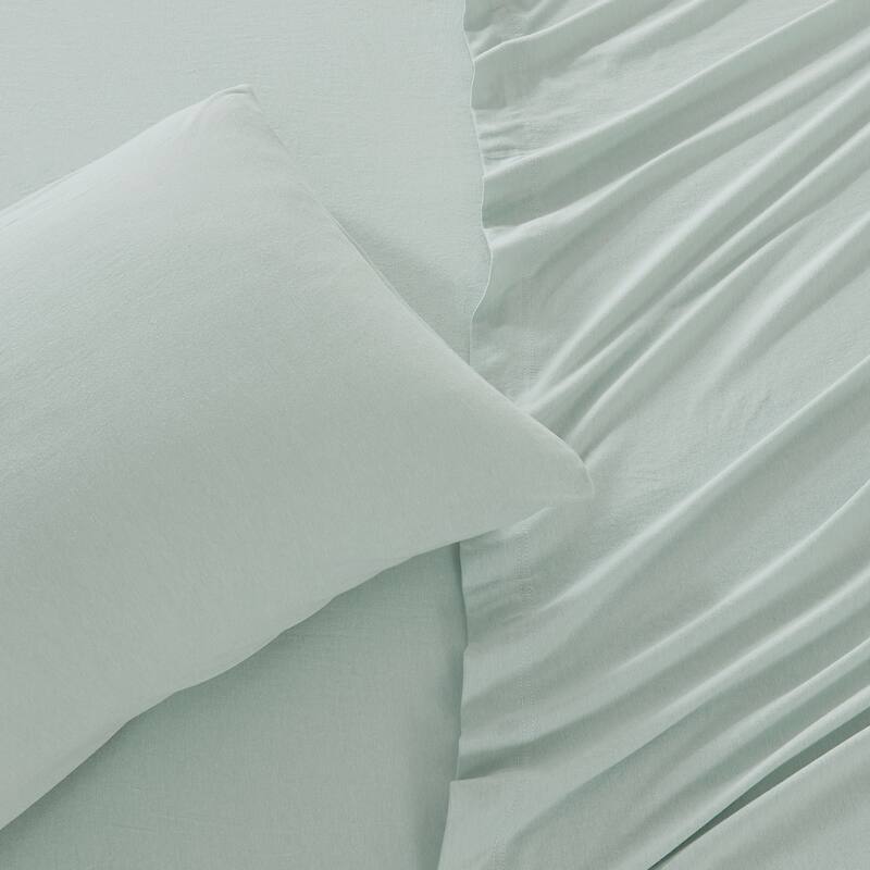 Linery & Co. Heathered Melange Cotton Jersey Knit Sheet Set