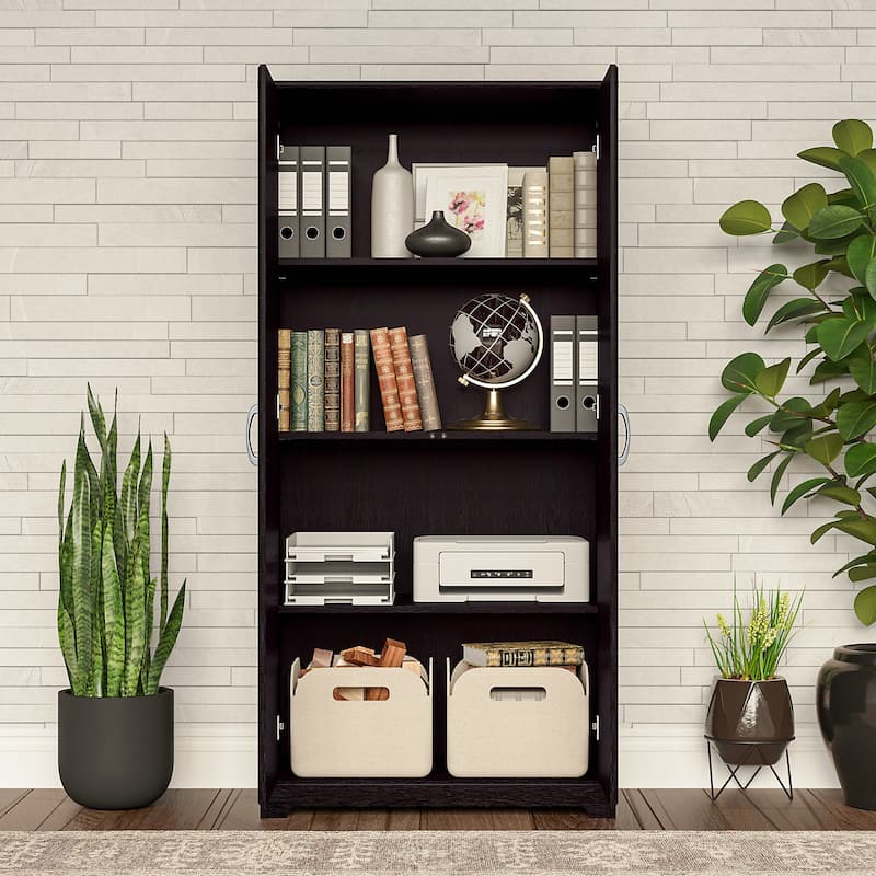 Cabot Tall Storage Cabinet with Doors by Bush Furniture