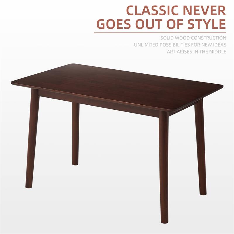 47-inch Dining Table Black Solid Wood Kitchen Table Dining Table