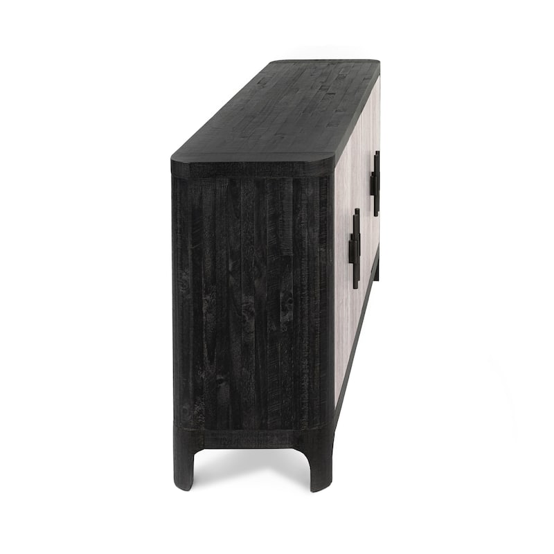 Classic Home Alpine 4-Door Concrete and Wood Sideboard Buffet