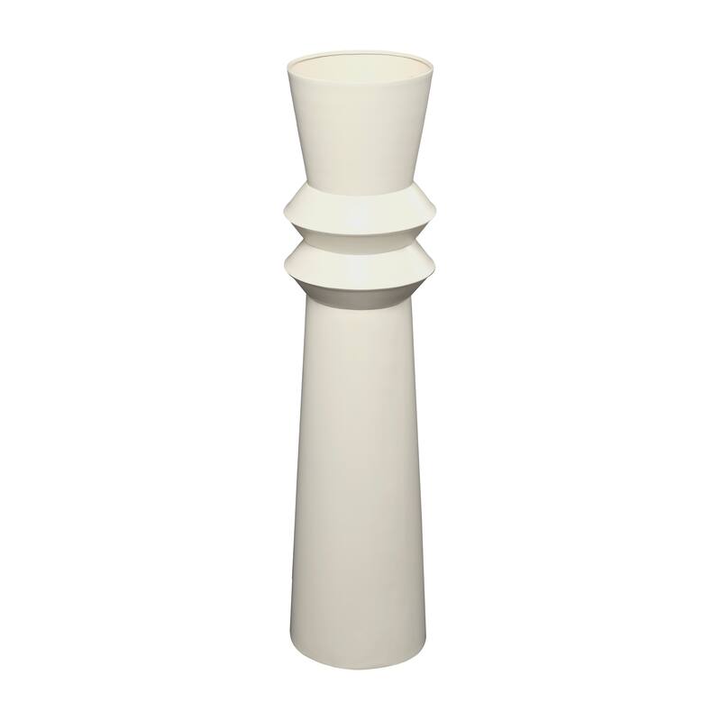 The Novogratz Cream Metal Tall Art Deco Fluted Floor Vase